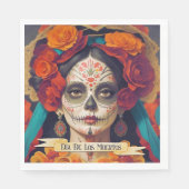 Catrina Day of the Dead 1 with text Serviette (Vorderseite)