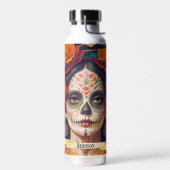Catrina Day of the Dead 1 with text Trinkflasche (Links)