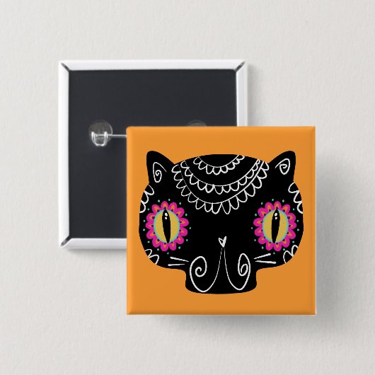 Catrina Day of the Dead Button (Vorne & Hinten)