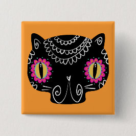 Catrina Day of the Dead Button