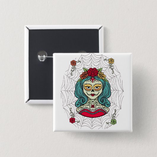 Catrina Día de Muertos Web Button (Vorne & Hinten)