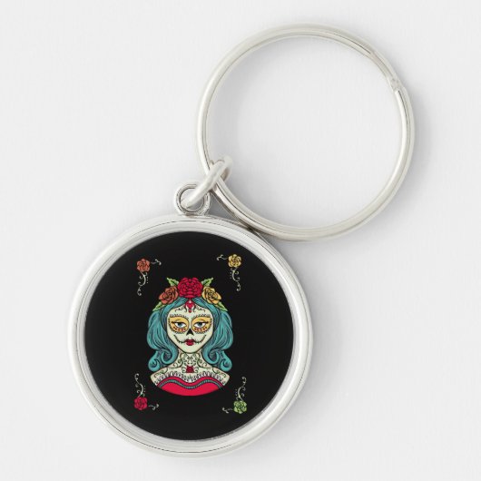 Catrina Día de Muertos Web Schlüsselanhänger (Vorne)