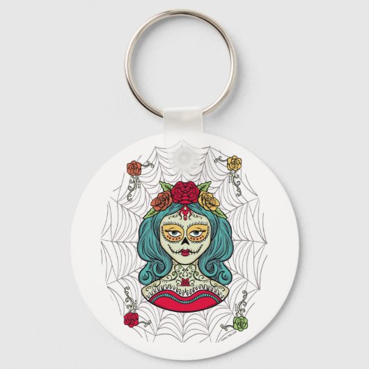 Catrina Día de Muertos Web Schlüsselanhänger (Vorderseite)