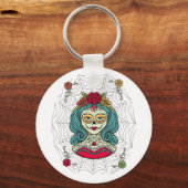 Catrina Día de Muertos Web Schlüsselanhänger (Vorderseite)