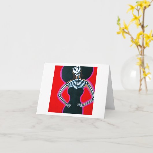 Catrina im Rot Karte (Gelbe Blume)