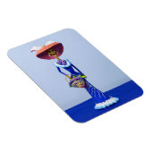 Catrina in einem blauen Kleid und Pink Hat Magnet (Rechte Seite)