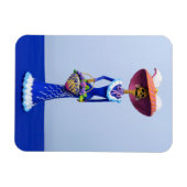 Catrina in einem blauen Kleid und Pink Hat Magnet (Horizontal)