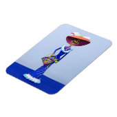 Catrina in einem blauen Kleid und Pink Hat Magnet (Linke Seite)