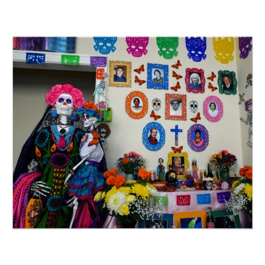 Catrina Mutter und Kind Ofrenda Poster (Vorderseite)