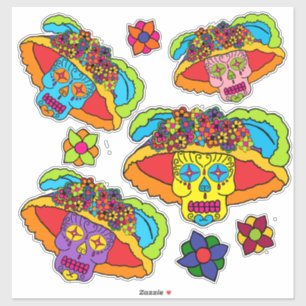 Catrina Sugar Skull Aufkleber
