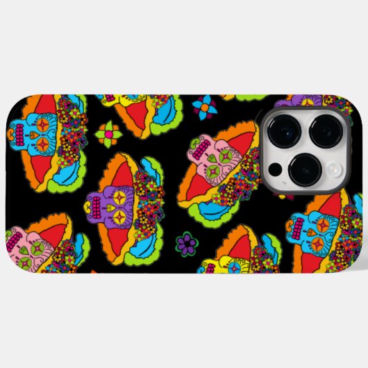 Catrina Sugar Skull Case-Mate iPhone Hülle (Rückseite (Horizontal))
