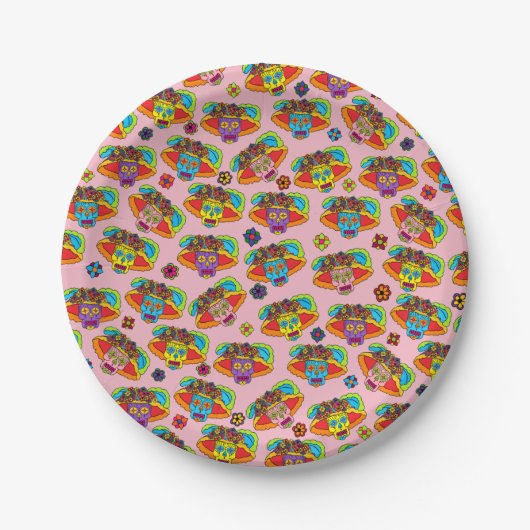Catrina Sugar Skull Pappteller (Vorderseite)