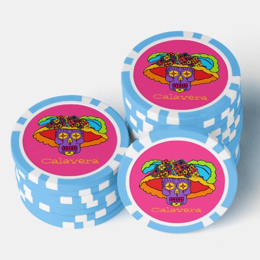 Catrina Sugar Skull Pokerchips (Stapel)