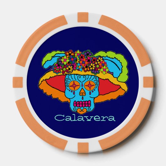 Catrina Sugar Skull Pokerchips (Vorderseite)