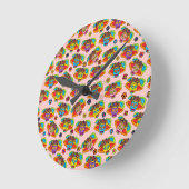 Catrina Sugar Skull Runde Wanduhr (Winkel)