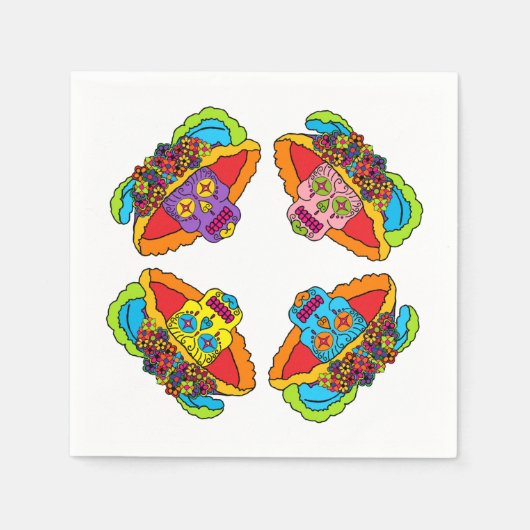 Catrina Sugar Skull Serviette (Vorderseite)