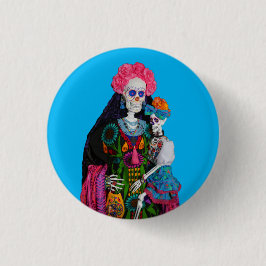Catrina und Calavera Child Sugar Skull Leinwand Button