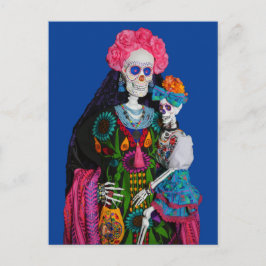 Catrina und Calavera Child Sugar Skull Leinwand Postkarte