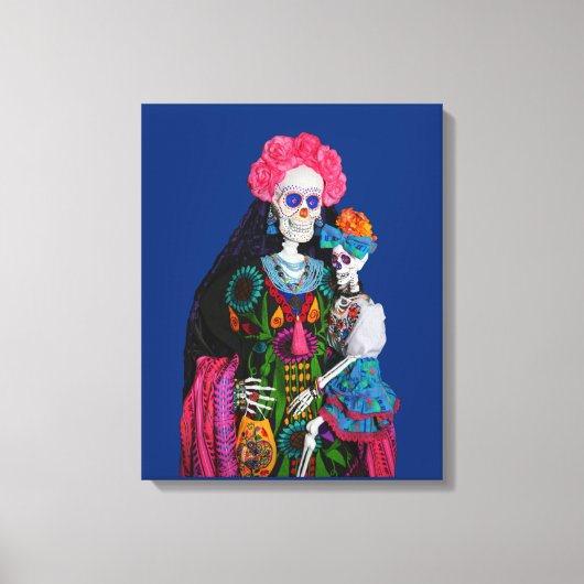 Catrina und Calavera Child Sugar Skull Leinwanddruck (Vorderseite)