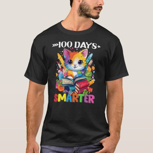 Cats 100th Day of School Teacher 100 days smarter T-Shirt (Vorderseite)