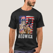 Cats 4th Of July Meowica Merica Cat USA American T-Shirt (Vorderseite)