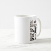 Cats 90s Vintage Aesthetic Retro Cat Illustration Kaffeetasse (VorderseiteRechts)