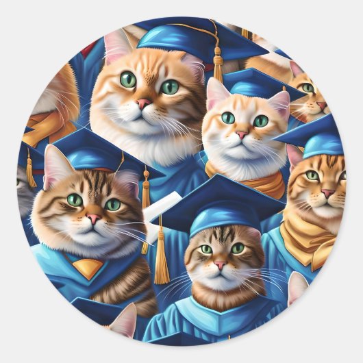 Cats Abschluss Day Runder Aufkleber (Vorderseite)