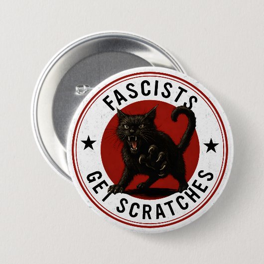 Cats Against Fascists Button (Vorne & Hinten)