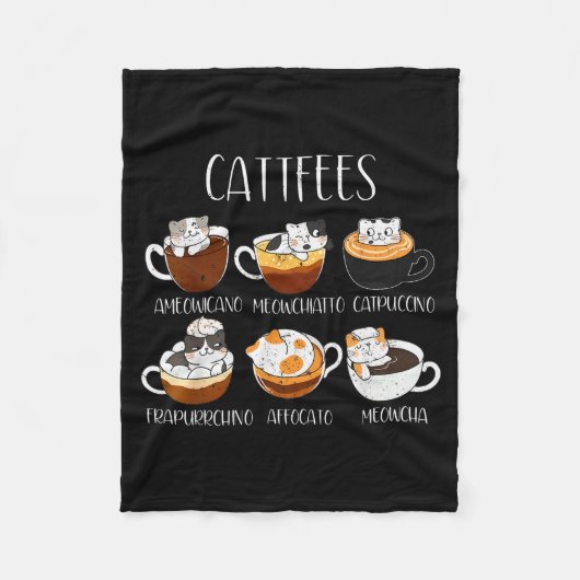 Cats & Coffee Lover Funny Caffeine Quote Cattf Fleecedecke (Vorderseite)