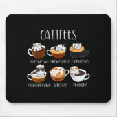 Cats & Coffee Lover Funny Caffeine Quote Cattf Mousepad (Vorne)