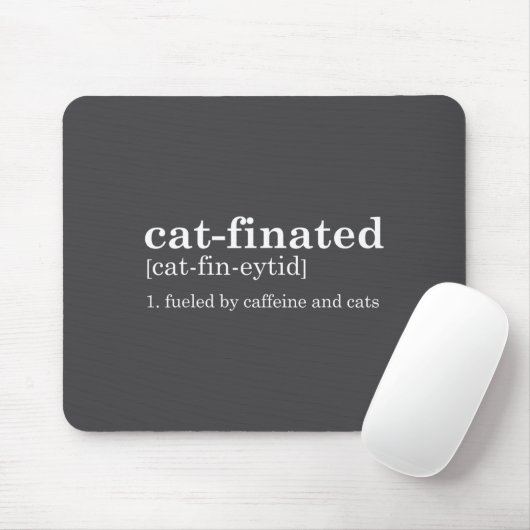 Cats & Coffee Lover Funny Caffeine Quote Coffe Mousepad (Mit Mouse)