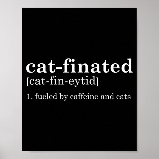 Cats & Coffee Lover Funny Caffeine Quote Coffe Poster (Vorne)
