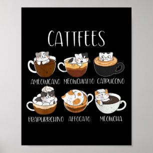 Cats & amp; Kaffee Lover Funny Coffein Quote Catta Poster