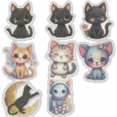 Cats and Cats Custom-Cut Vinyl Sticker (Vorderseite)
