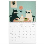Cats and Coffee Calendar Kalender (Mär 2026)