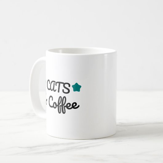 Cats and Coffee – Cute Cat Lover Coffee Kaffeetasse (Vorderseite Links)