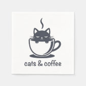 Cats and Coffee Funny Noir Feline Morning Mood Serviette (Vorderseite)
