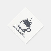 Cats and Coffee Funny Noir Feline Morning Mood Serviette (Ecke)