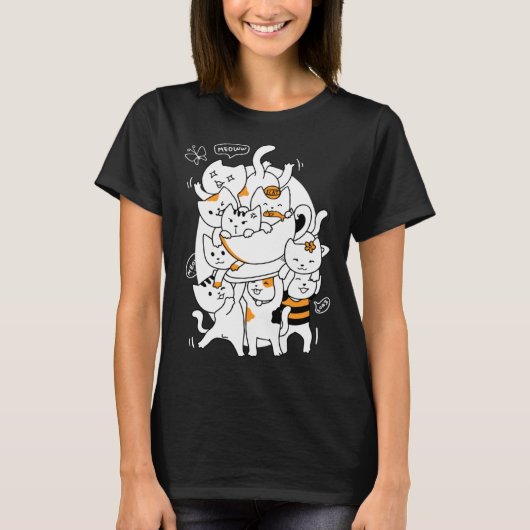 Cats and Coffee T-Shirt (Vorderseite)