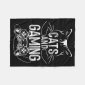 Cats And Gaming Funny For Gamer, Cat Lover, Cat Mo Fleecedecke (Vorderseite (Horizontal))