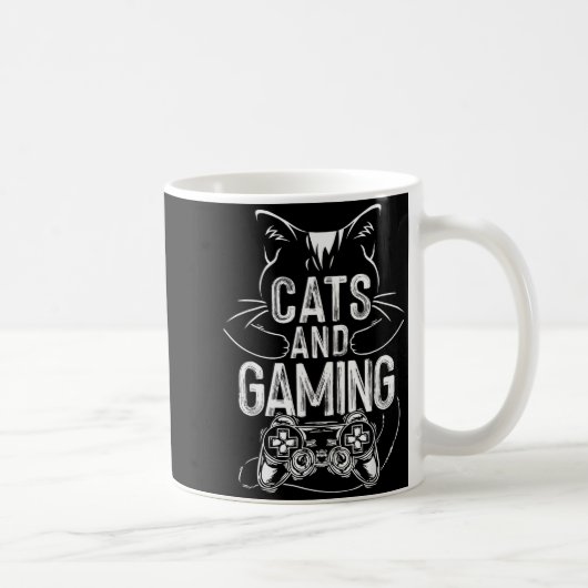 Cats And Gaming Funny For Gamer, Cat Lover, Cat Mo Kaffeetasse (Rechts)