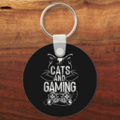 Cats And Gaming Funny For Gamer, Cat Lover, Cat Mo Schlüsselanhänger (Vorderseite)