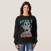 Cats And Gaming Loves Playing Video Games Cute Gam Sweatshirt (Vorne ganz)