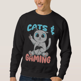 Cats And Gaming Loves Playing Video Games Cute Gam Sweatshirt