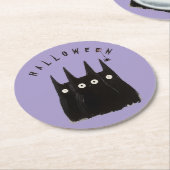 Cats and Halloween Runder Pappuntersetzer (Angewinkelt)