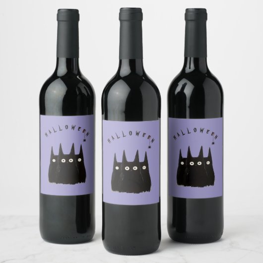 Cats and Halloween Weinetikett (Flaschen)