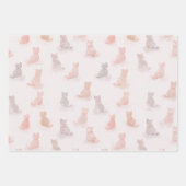 Cats and Hearts Wrapping Paper Set Geschenkpapier Set (Vorderseite)