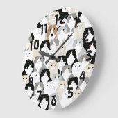 Cats and Hunde Wall Clock Große Wanduhr (Winkel)