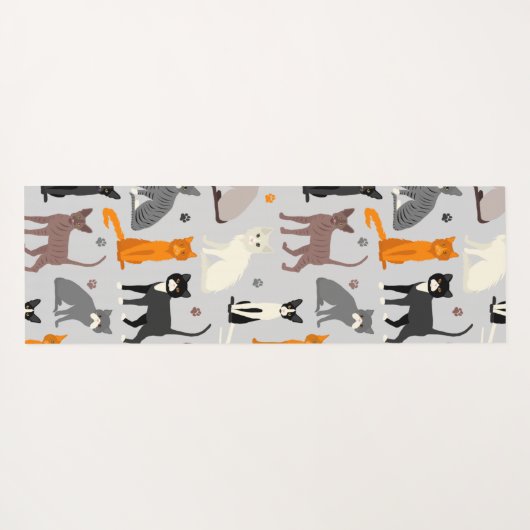 Cats and Paw Prints Yogamatte (Rückseite (Horizontal))