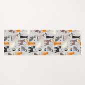 Cats and Paw Prints Yogamatte (Vorderseite (Horizontal))